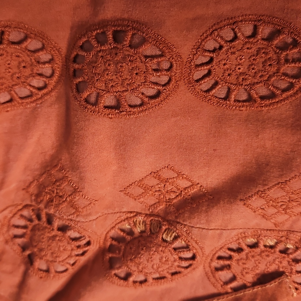 Shyanne Rust Eyelet Mini Dress - Picture 9 of 15